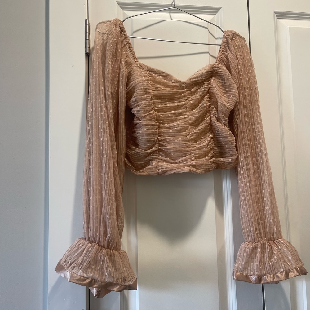 Chic Ruched Blouse in Soft Pink